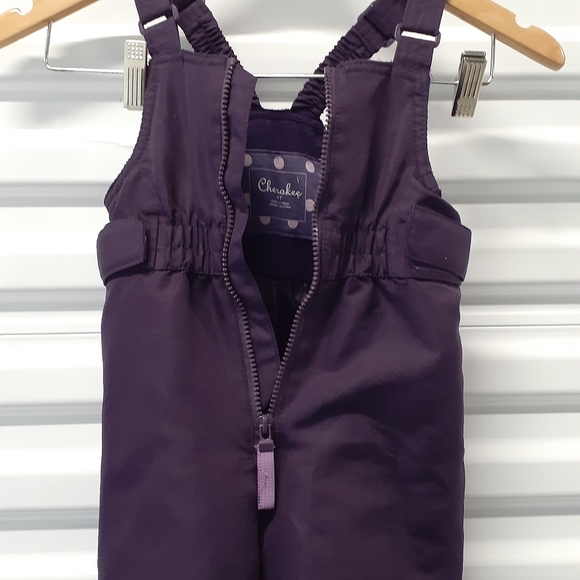 Girls Toddler Bib Snow Pants Size 4T Cherokee - Picture 6 of 10